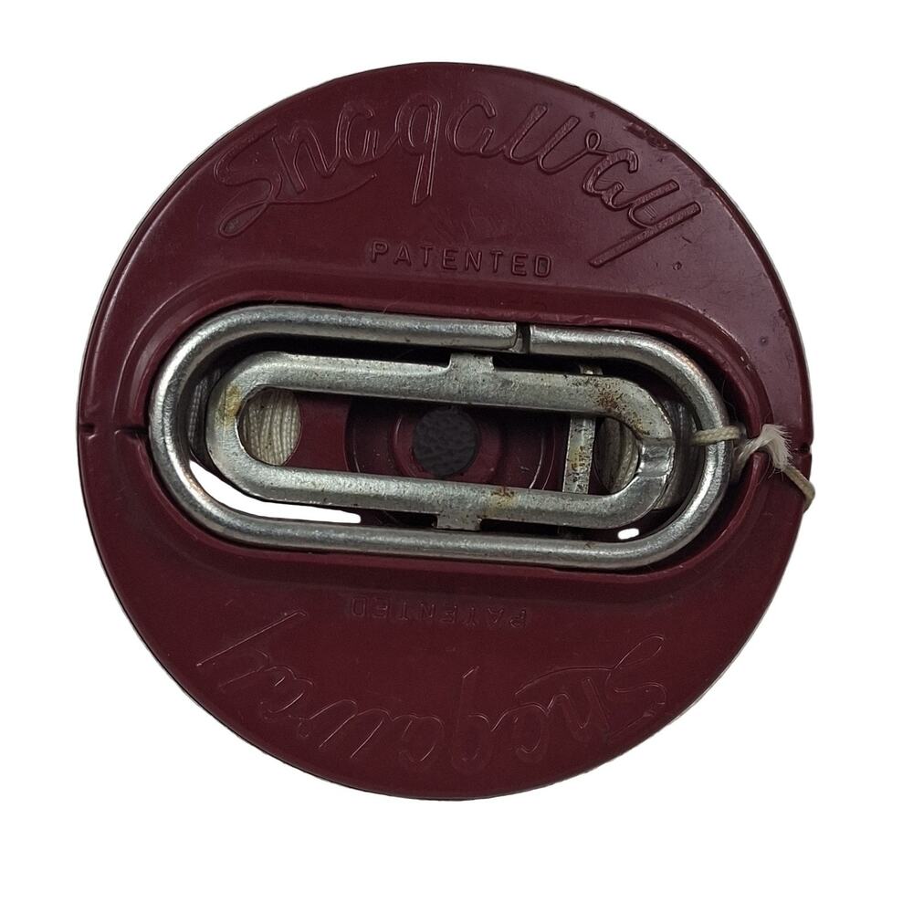 Snagaway Fishing Line Retriever Vintage Original Maroon Plastic Metal Reel
